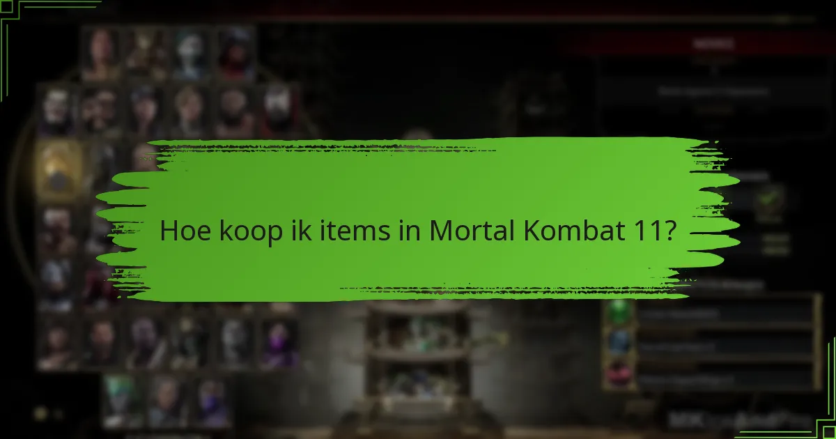 Hoe koop ik items in Mortal Kombat 11?